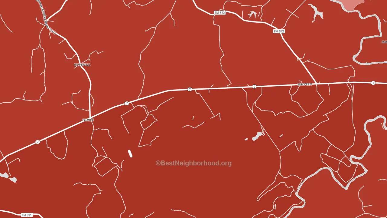Malvern, TX block-group political-lean map