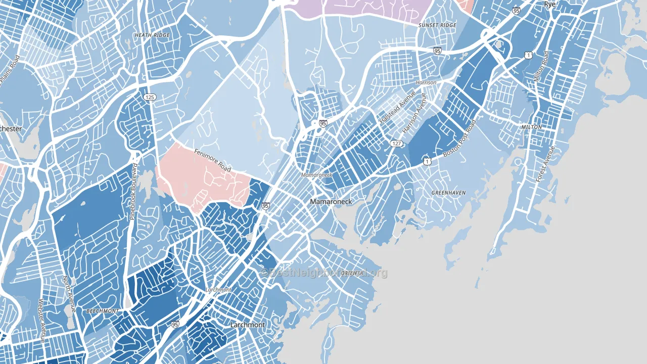 Mamaroneck, NY block-group political-lean map