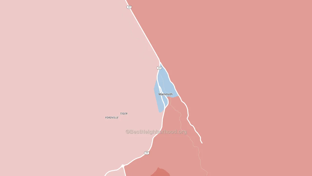 Mammoth, AZ block-group political-lean map
