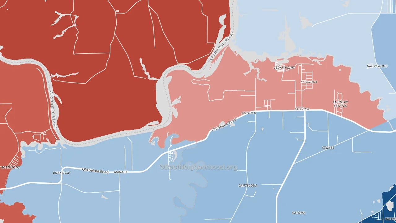 Manack, AL block-group political-lean map