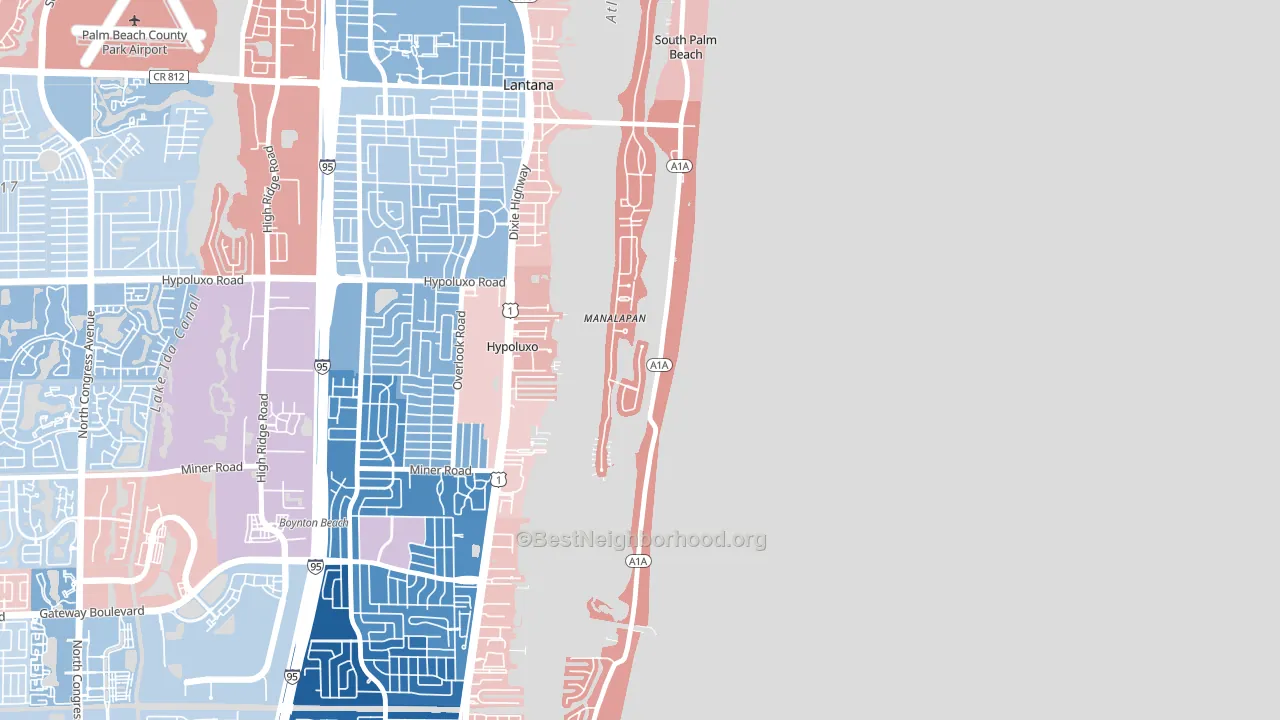 Manalapan, FL block-group political-lean map