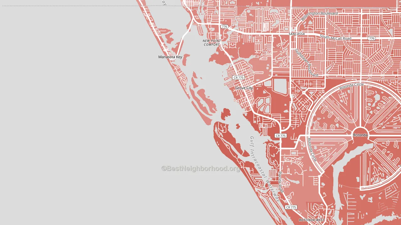 Manasota Key, FL block-group political-lean map