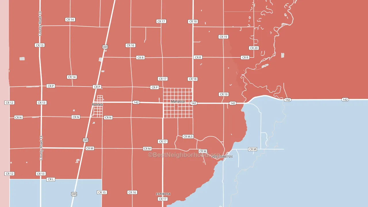 Manassa, CO block-group political-lean map