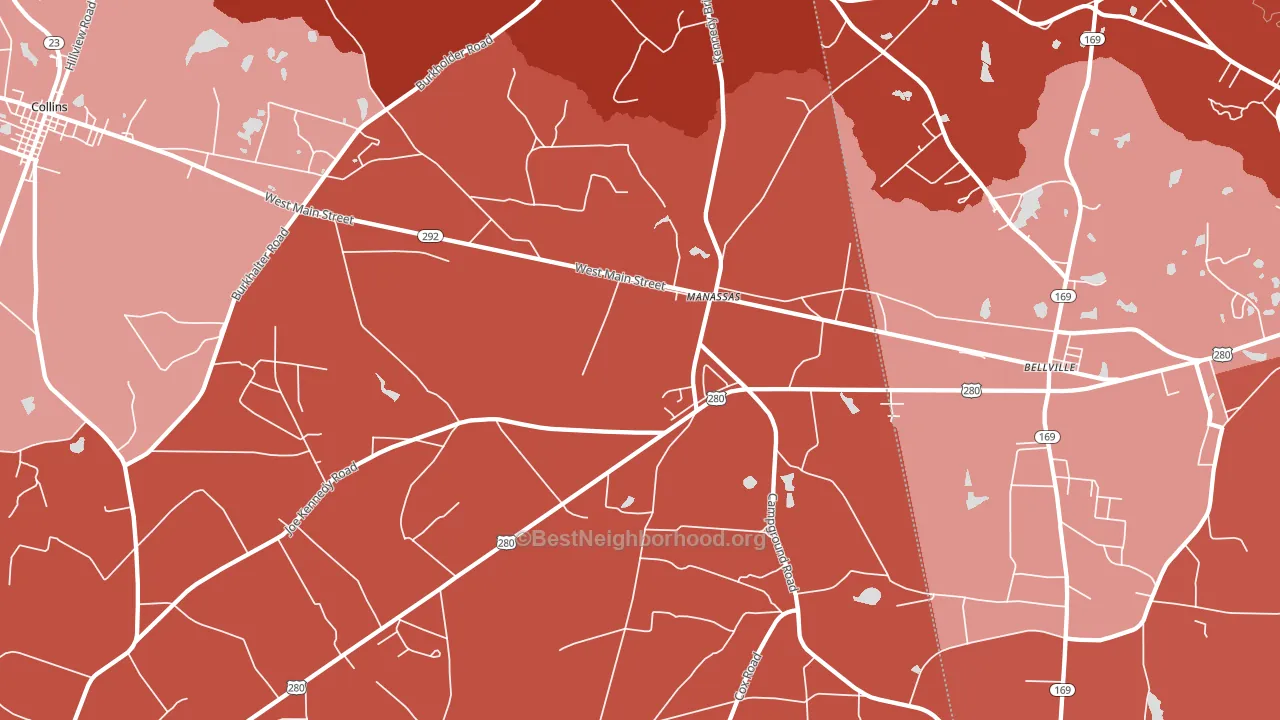 Manassas, GA block-group political-lean map