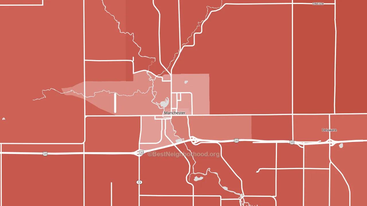 Manchester, IA block-group political-lean map