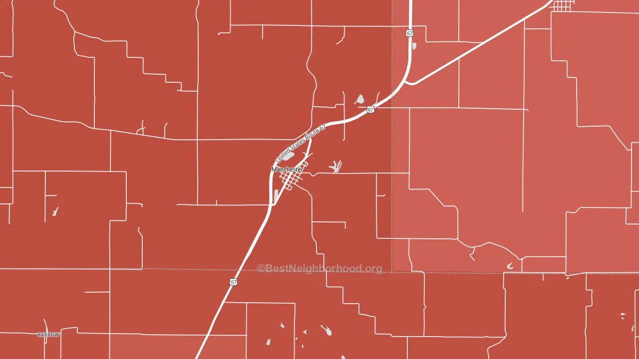 Manchester, IL block-group political-lean map