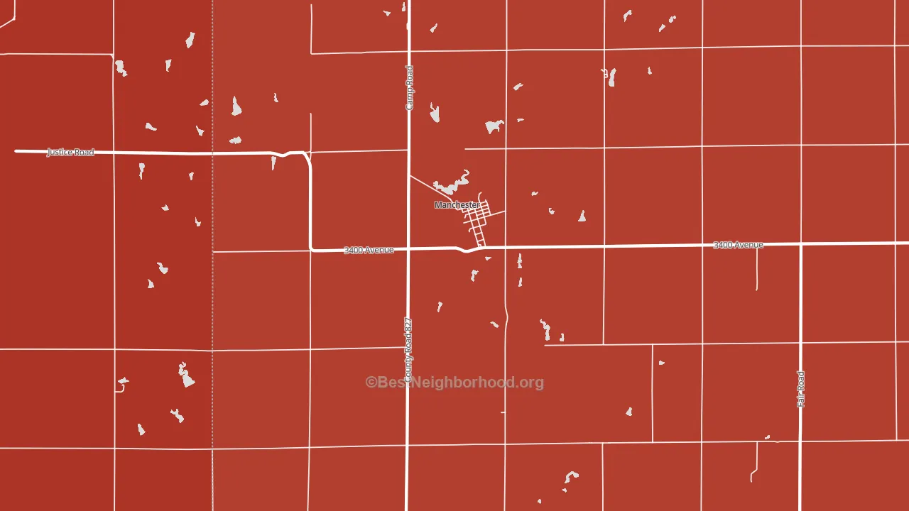 Manchester, KS block-group political-lean map