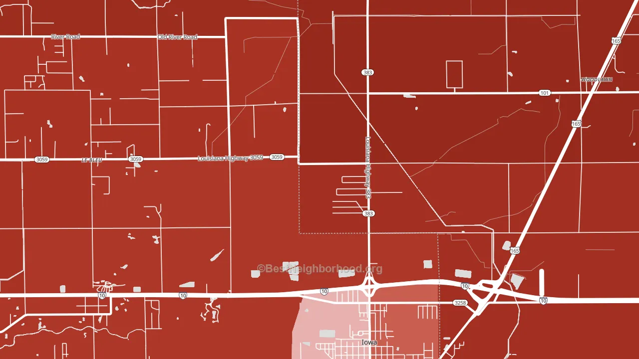 Manchester, LA block-group political-lean map