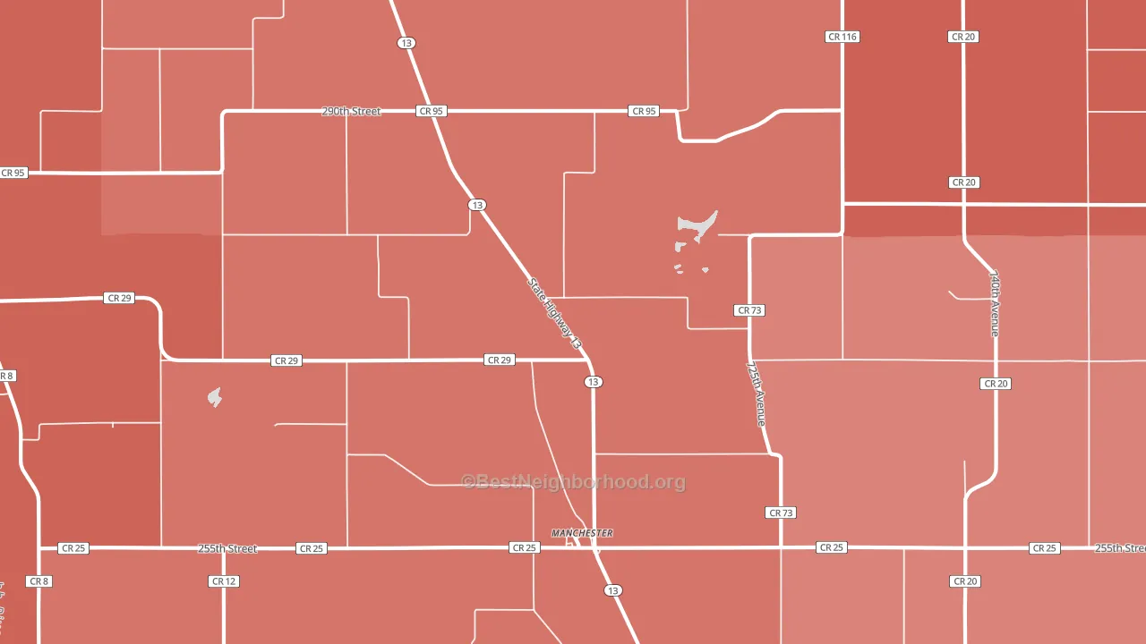 Manchester, MN block-group political-lean map