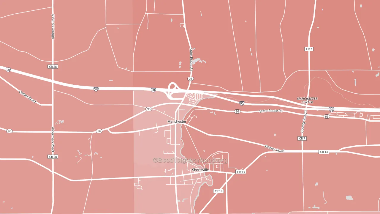 Manchester, NY block-group political-lean map