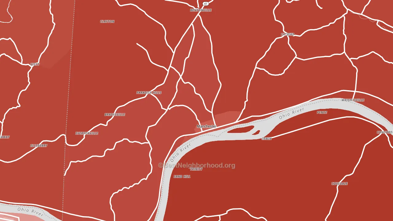 Manchester, OH block-group political-lean map