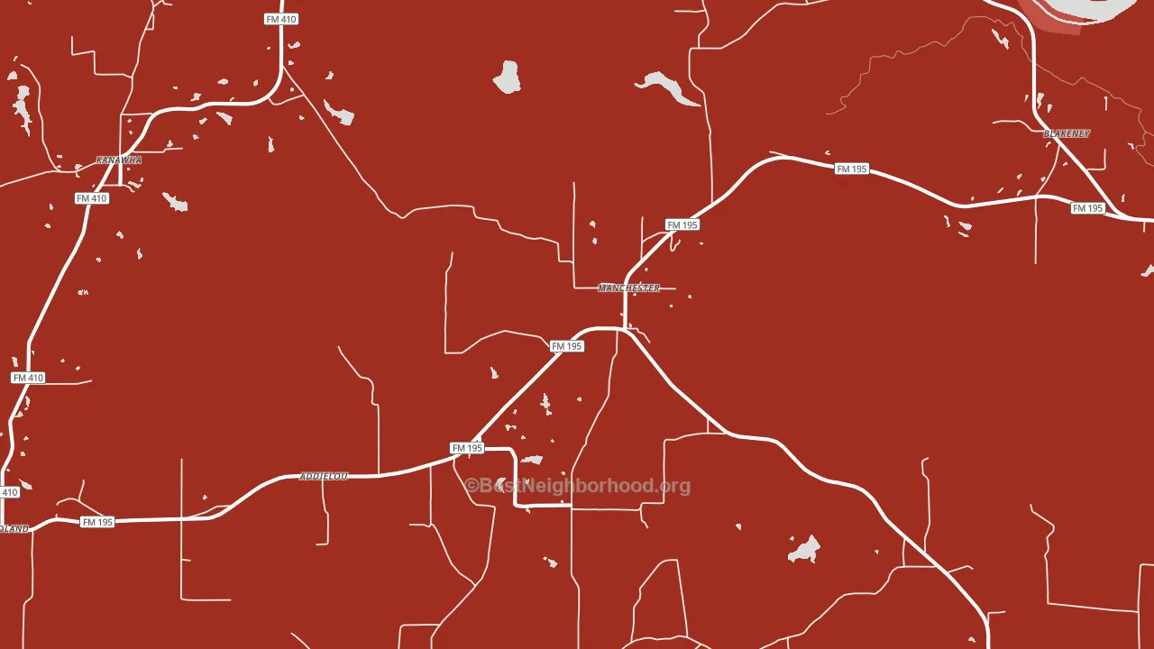 Manchester, TX block-group political-lean map