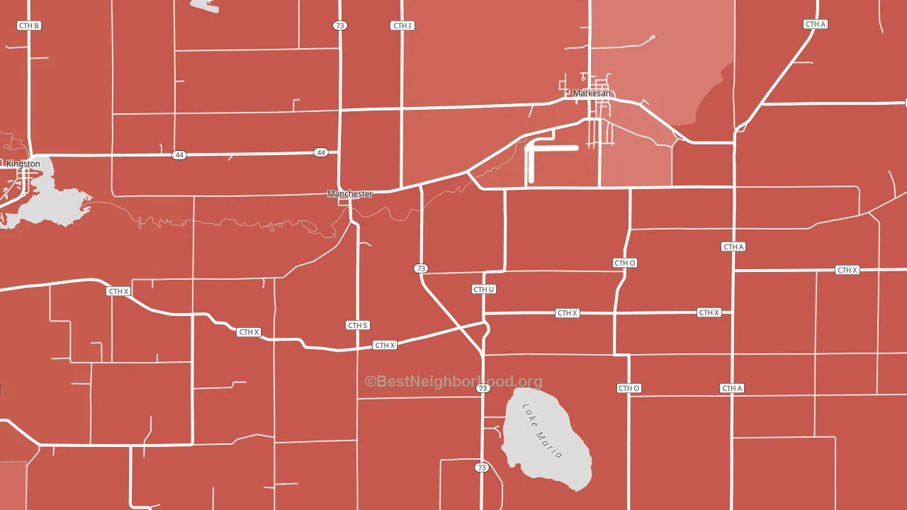 Manchester, WI block-group political-lean map