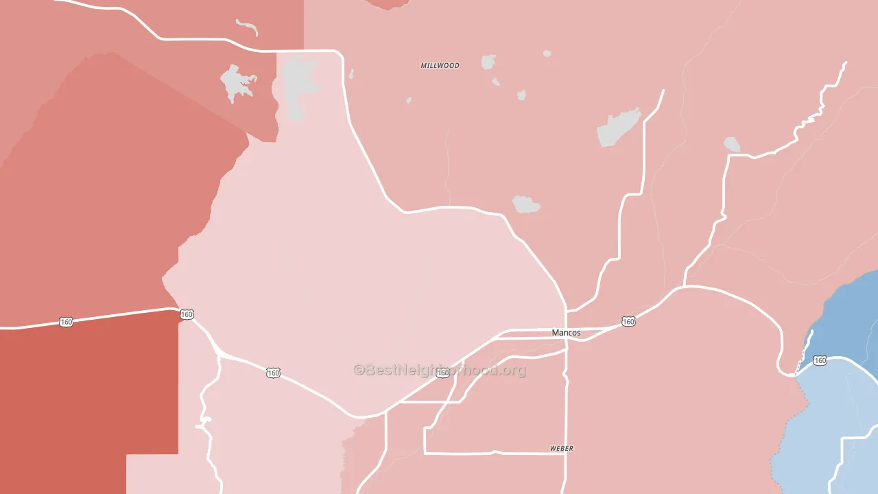 Mancos, CO block-group political-lean map
