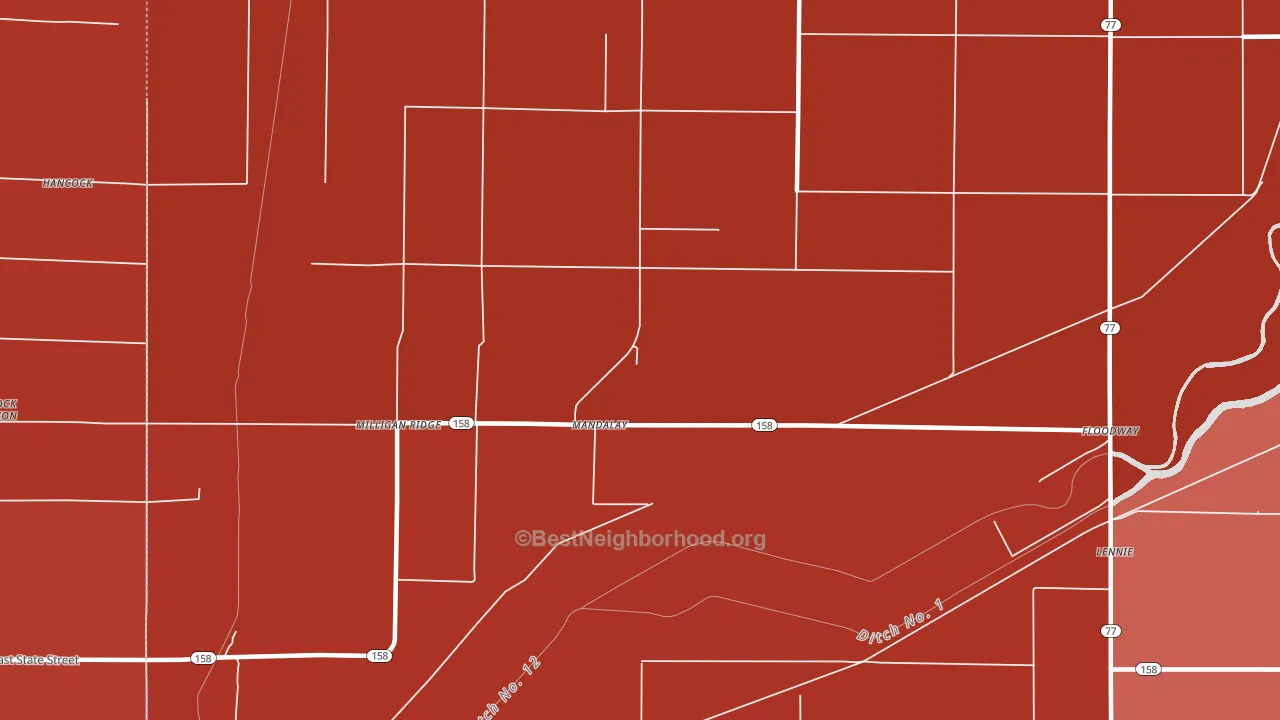 Mandalay, AR block-group political-lean map