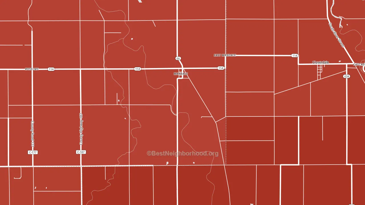 Mandale, OH block-group political-lean map