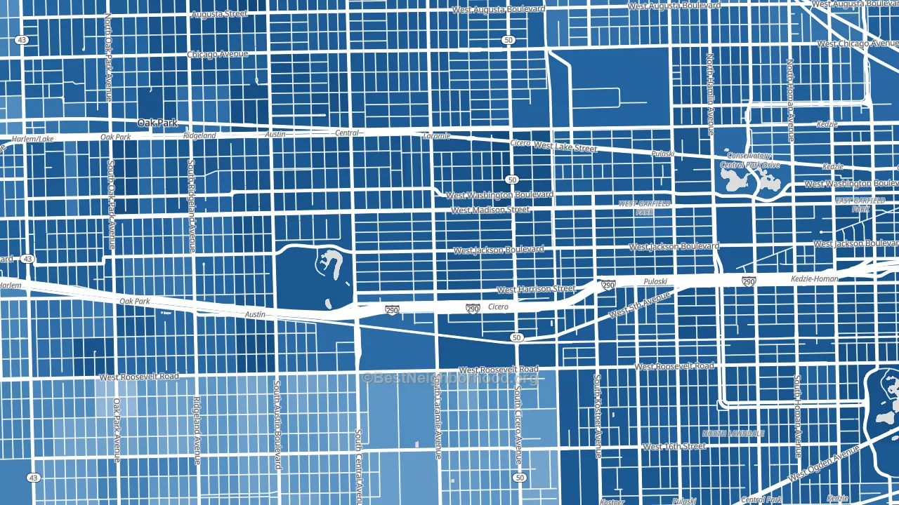 Mandell, Chicago, IL block-group political-lean map