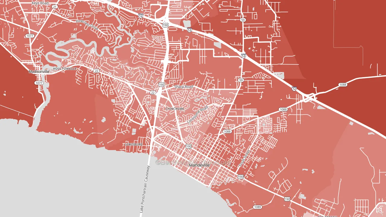 Mandeville, LA block-group political-lean map