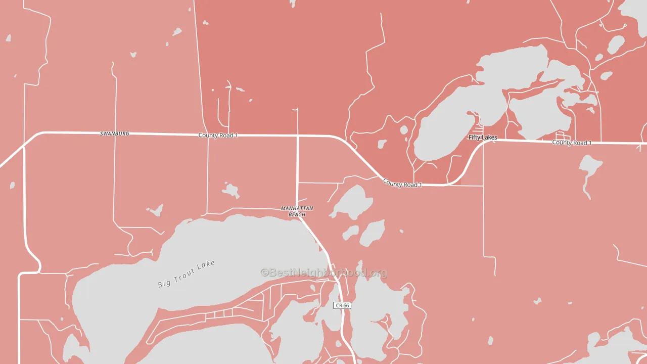 Manhattan Beach, MN block-group political-lean map