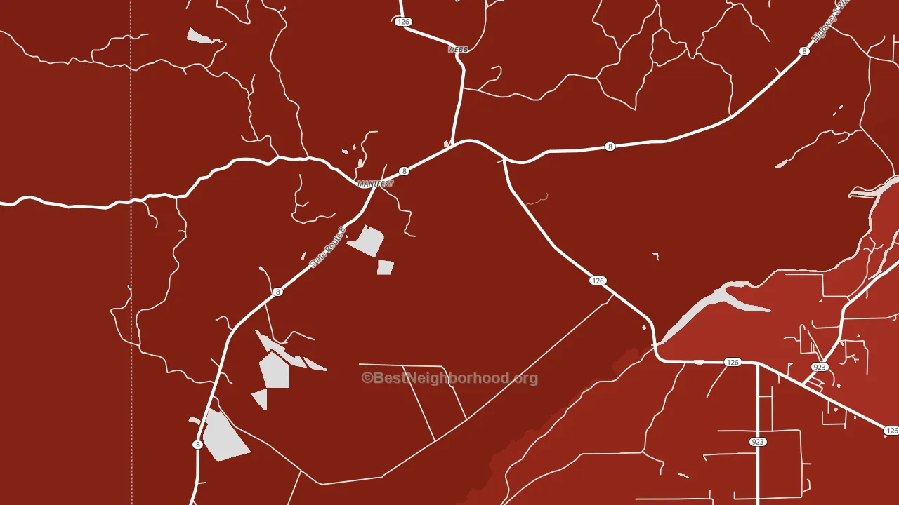 Manifest, LA block-group political-lean map