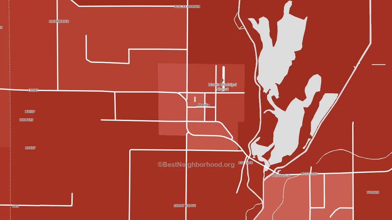 Manila, AR block-group political-lean map