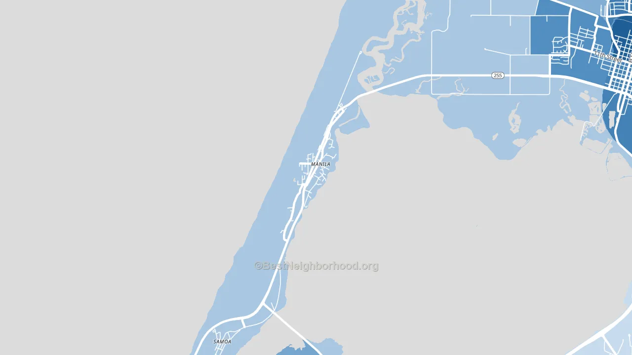 Manila, CA block-group political-lean map