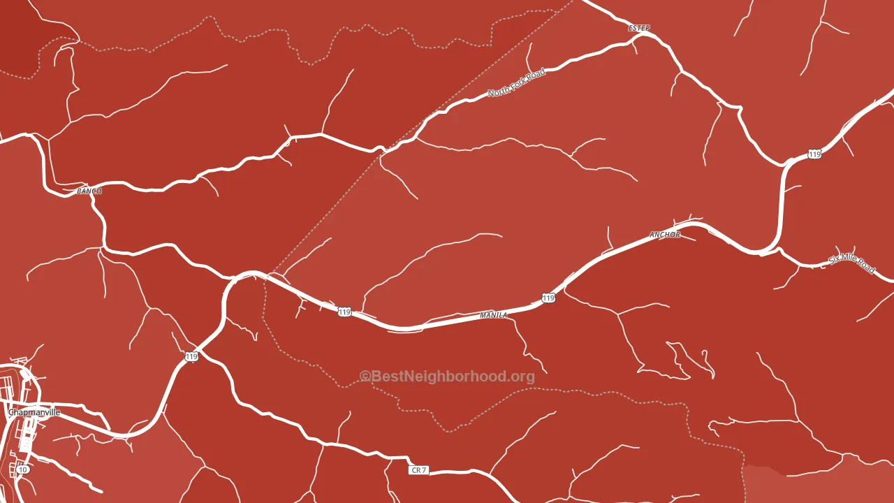 Manila, WV block-group political-lean map