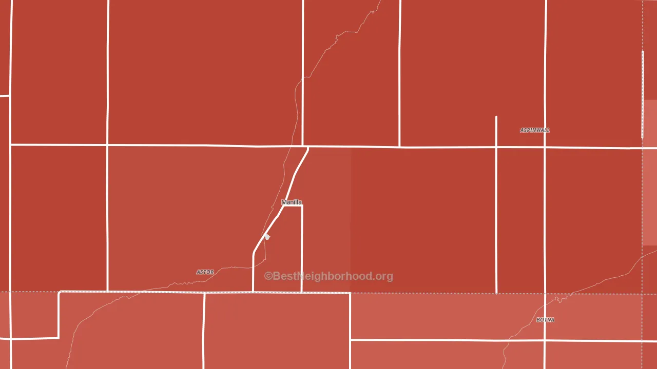 Manilla, IA block-group political-lean map