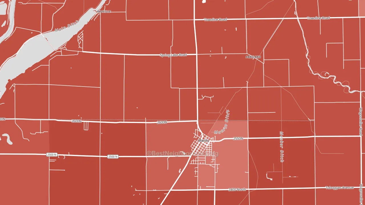 Manito, IL block-group political-lean map