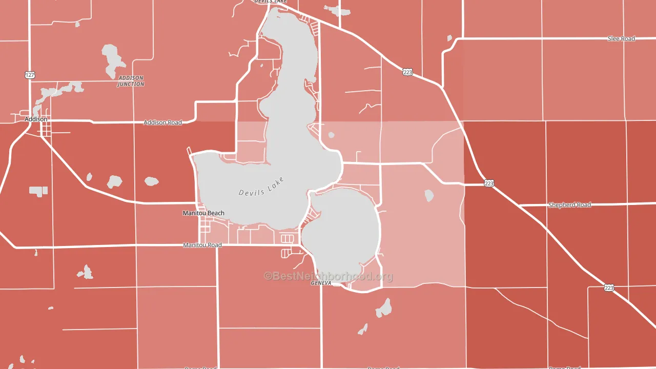 Manitou Beach, MI block-group political-lean map