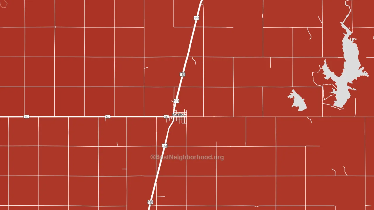 Manitou, OK block-group political-lean map