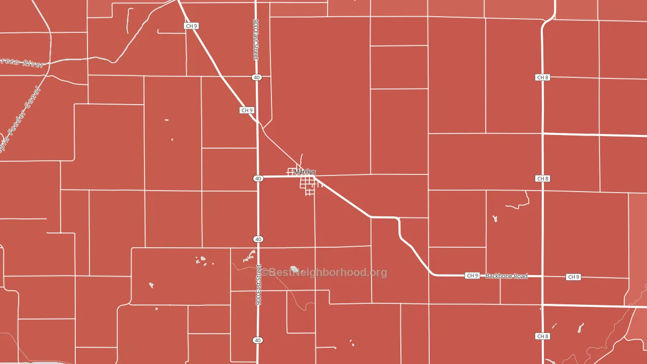 Manlius, IL block-group political-lean map
