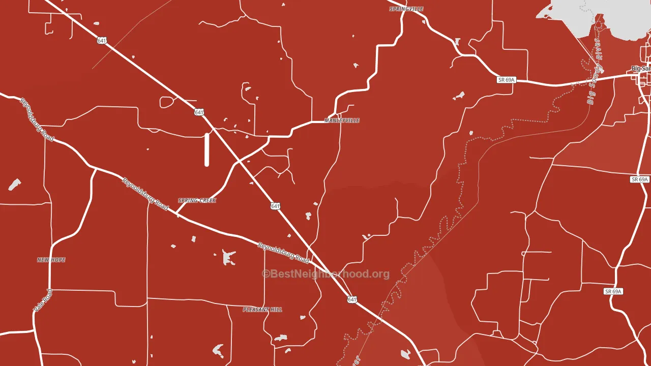 Manlyville, TN block-group political-lean map