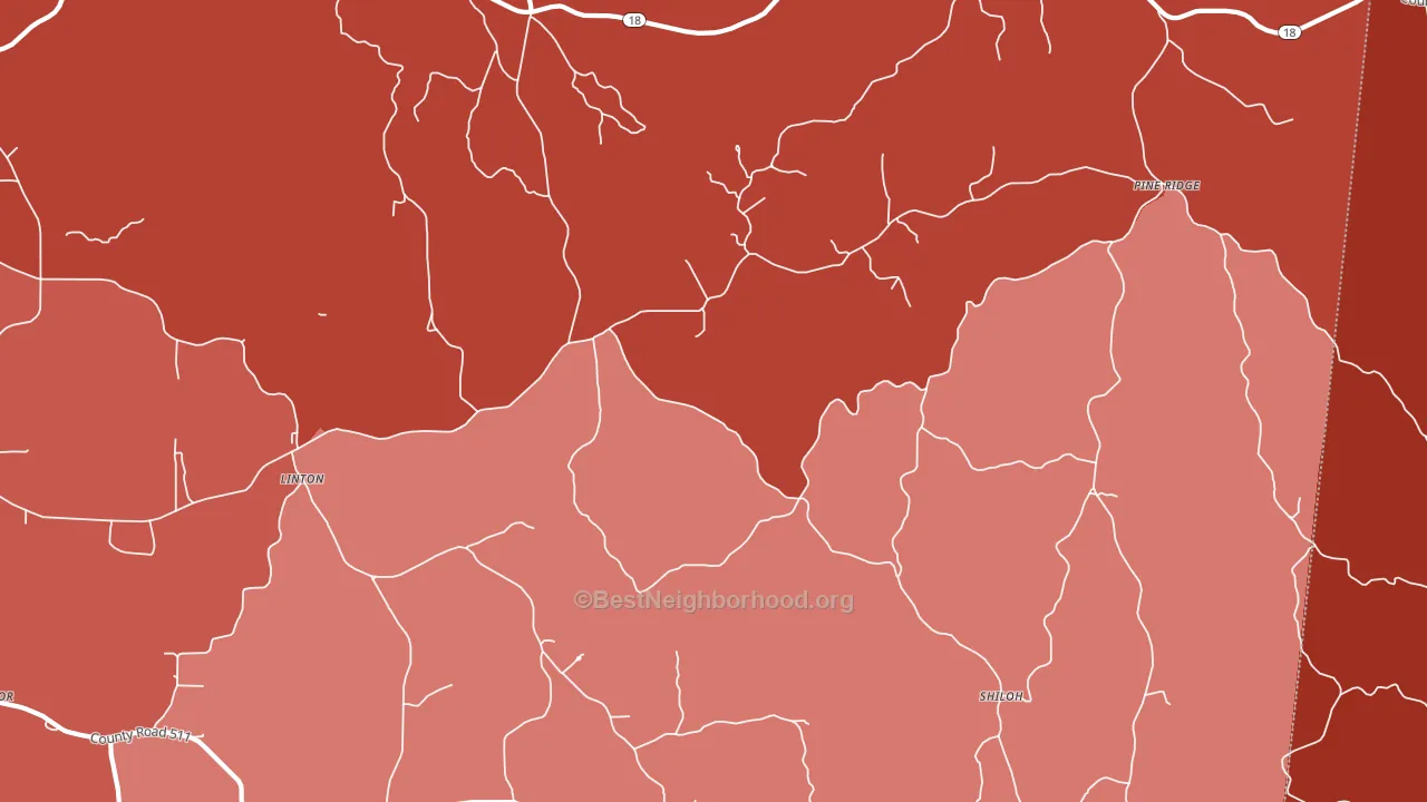 Mannassa, MS block-group political-lean map