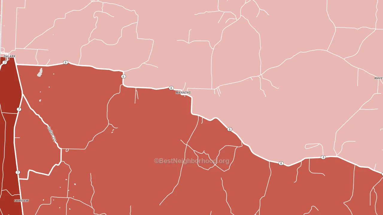 Manning, AR block-group political-lean map