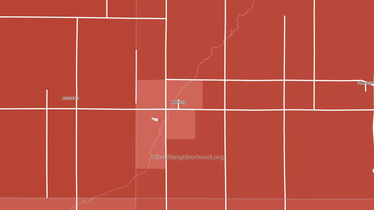 Manning, IA block-group political-lean map