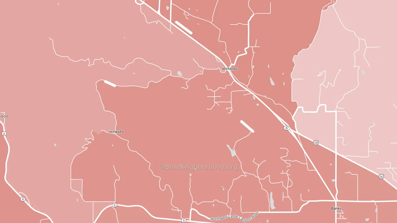Manning, OR block-group political-lean map