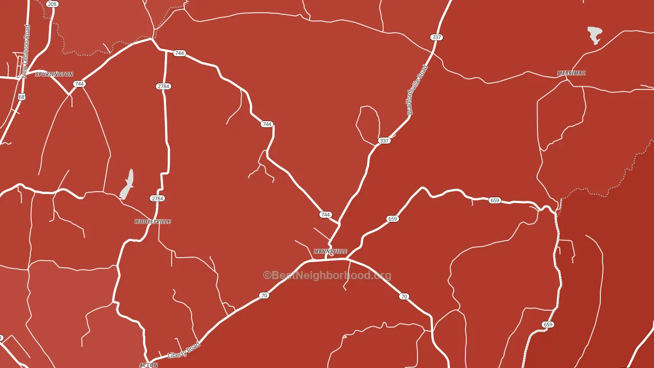 Mannsville, KY block-group political-lean map