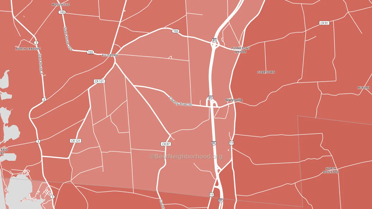 Mannsville, NY block-group political-lean map