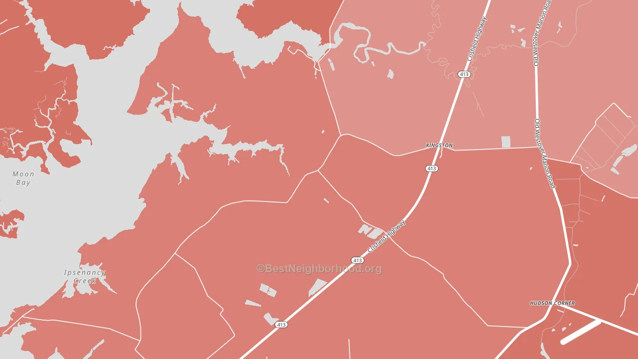 Manokin, MD block-group political-lean map
