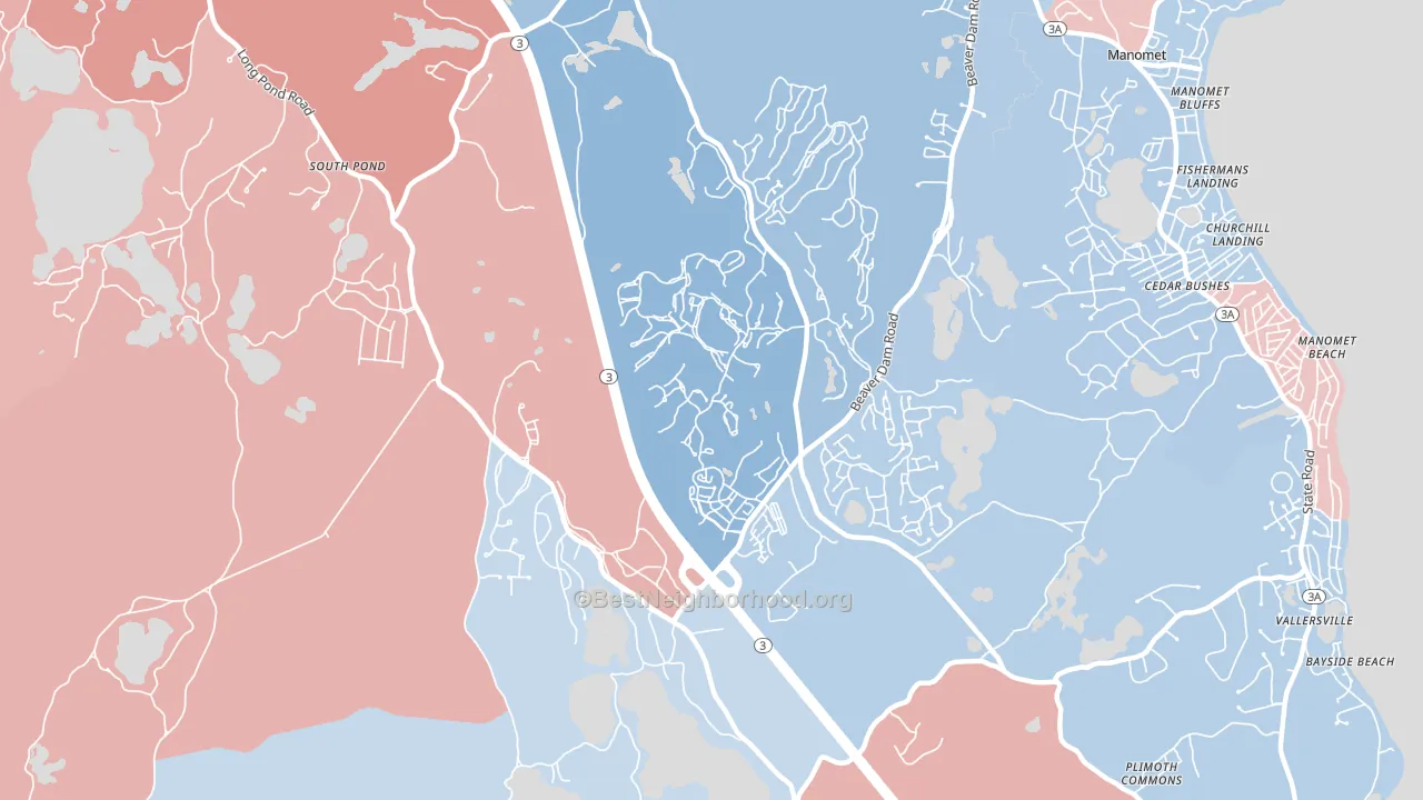 Manomet, MA block-group political-lean map