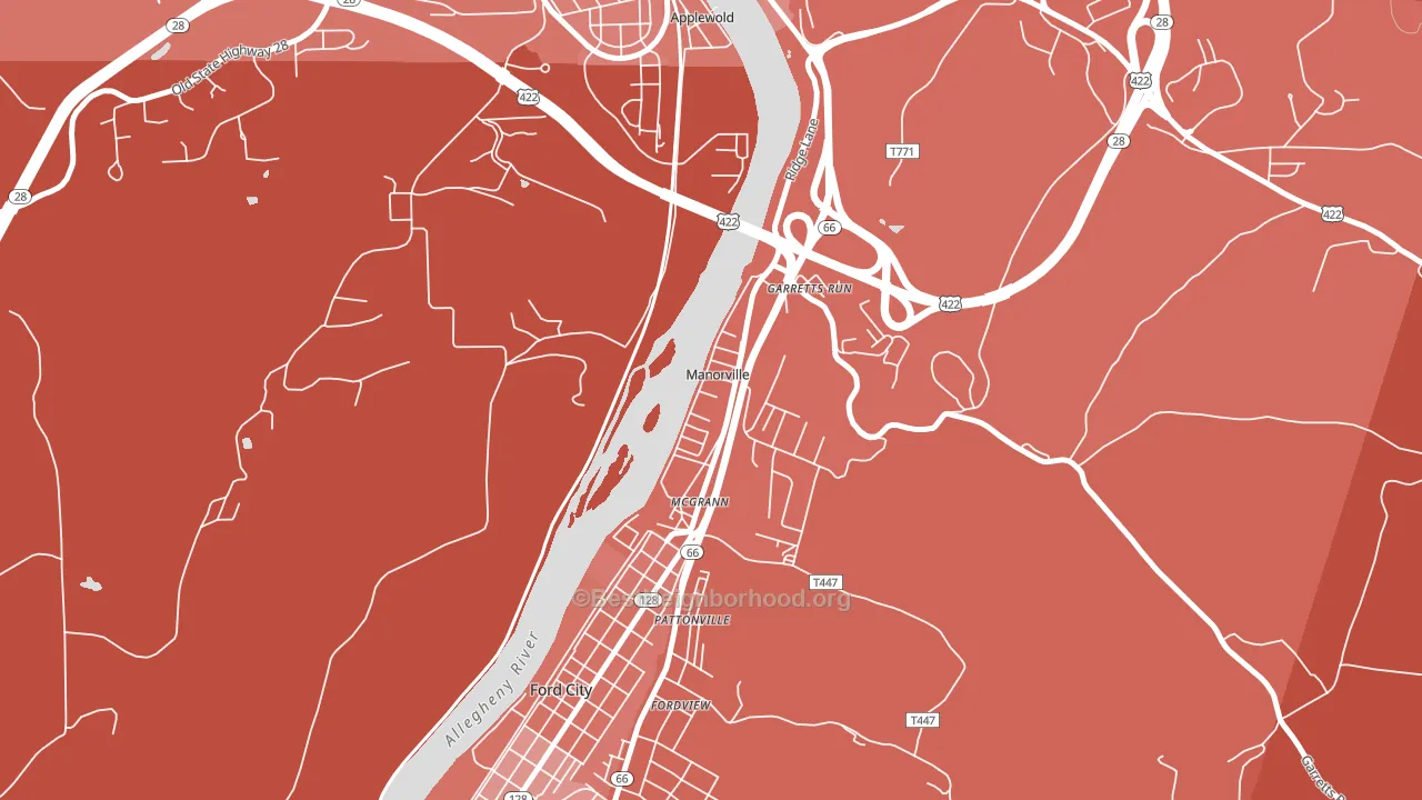 Manorville, PA block-group political-lean map