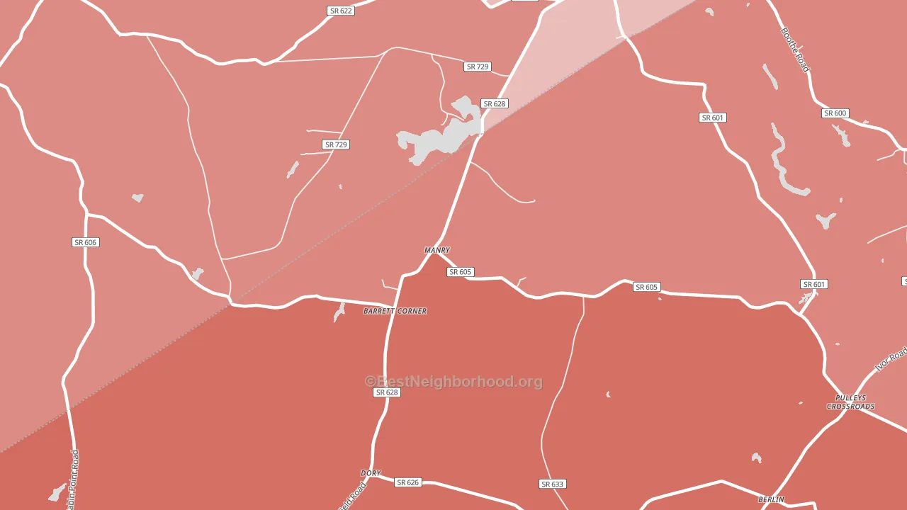 Manry, VA block-group political-lean map