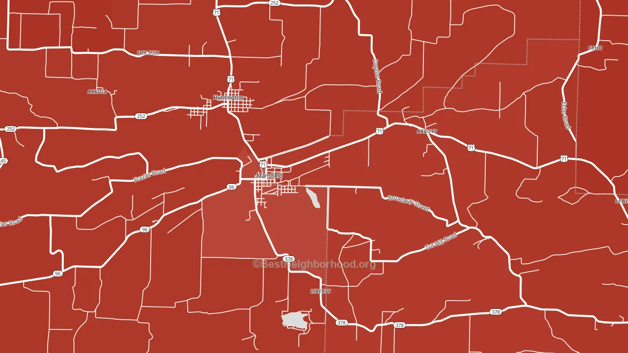 Mansfield, AR block-group political-lean map