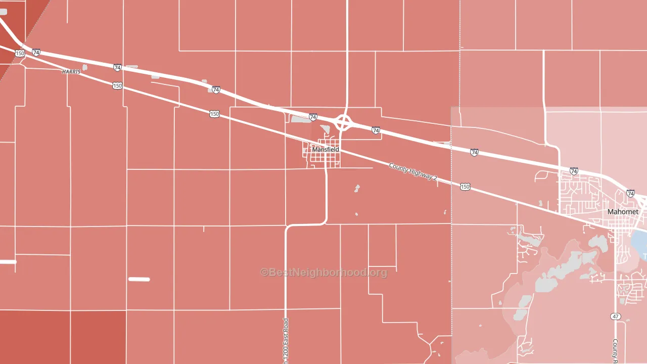Mansfield, IL block-group political-lean map