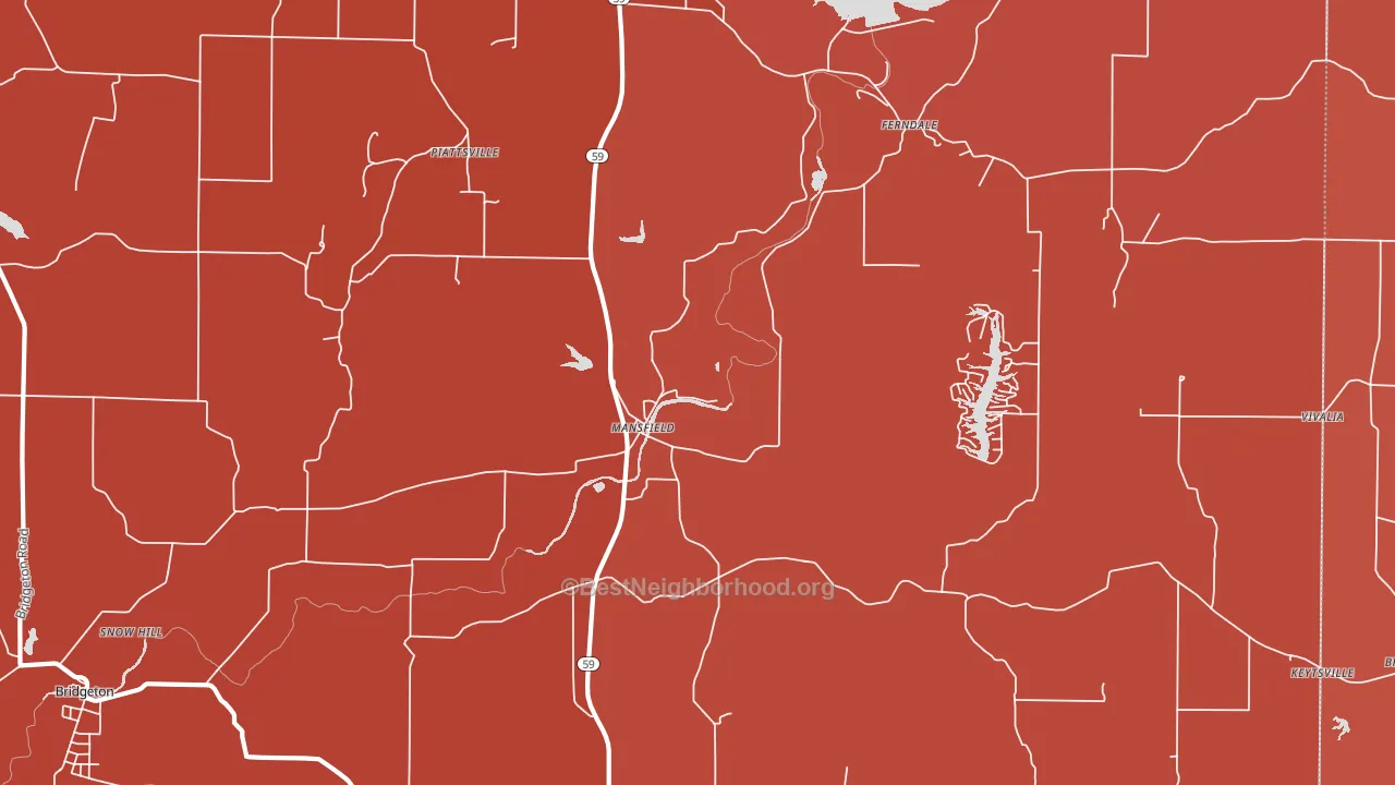 Mansfield, IN block-group political-lean map