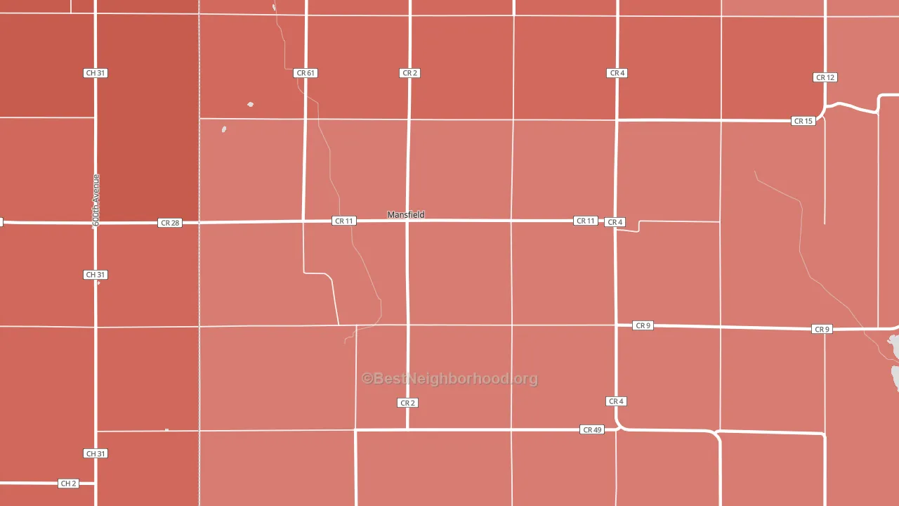 Mansfield, MN block-group political-lean map