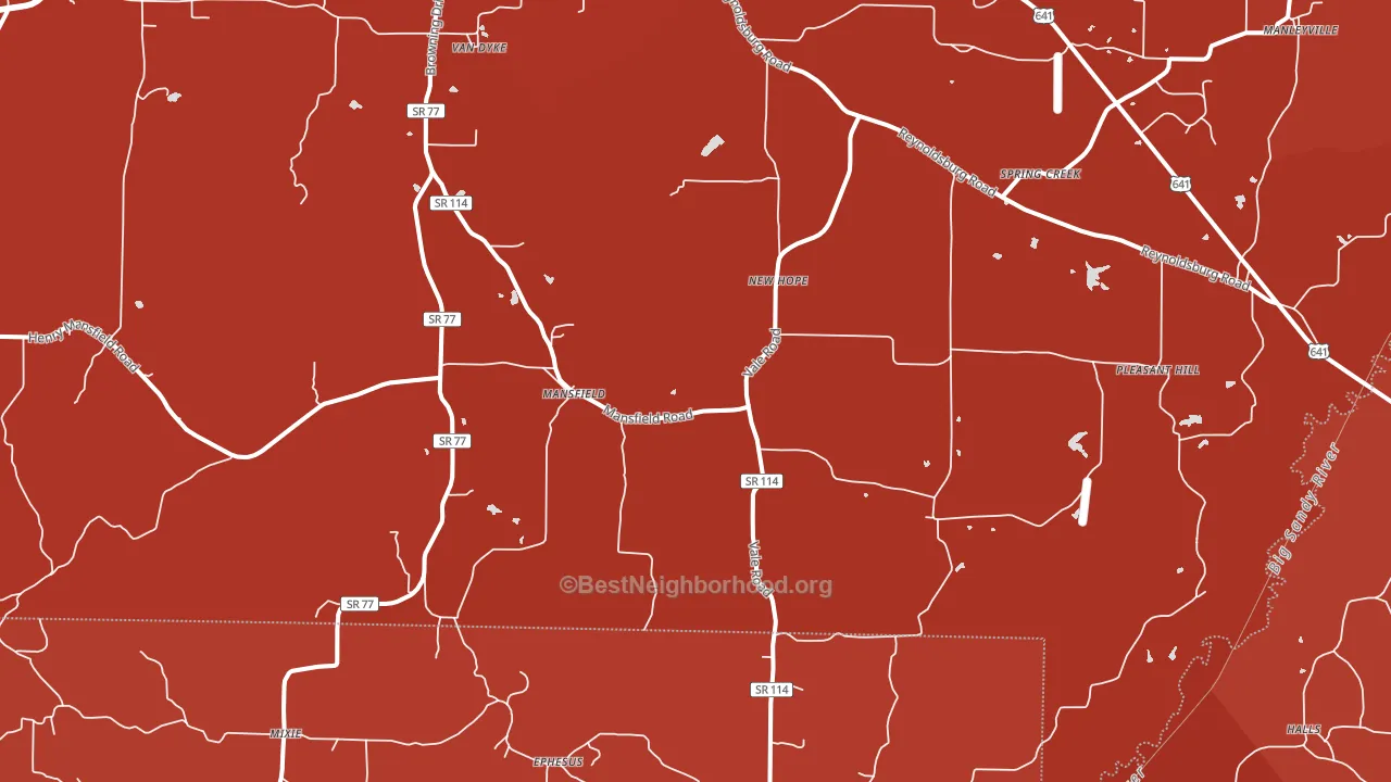 Mansfield, TN block-group political-lean map