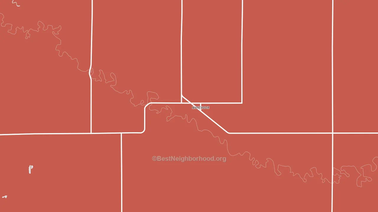 Mantador, ND block-group political-lean map