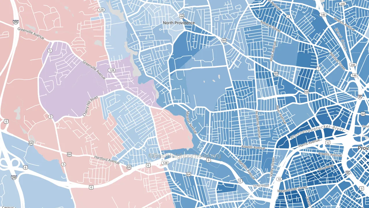 Manton, Providence, RI block-group political-lean map